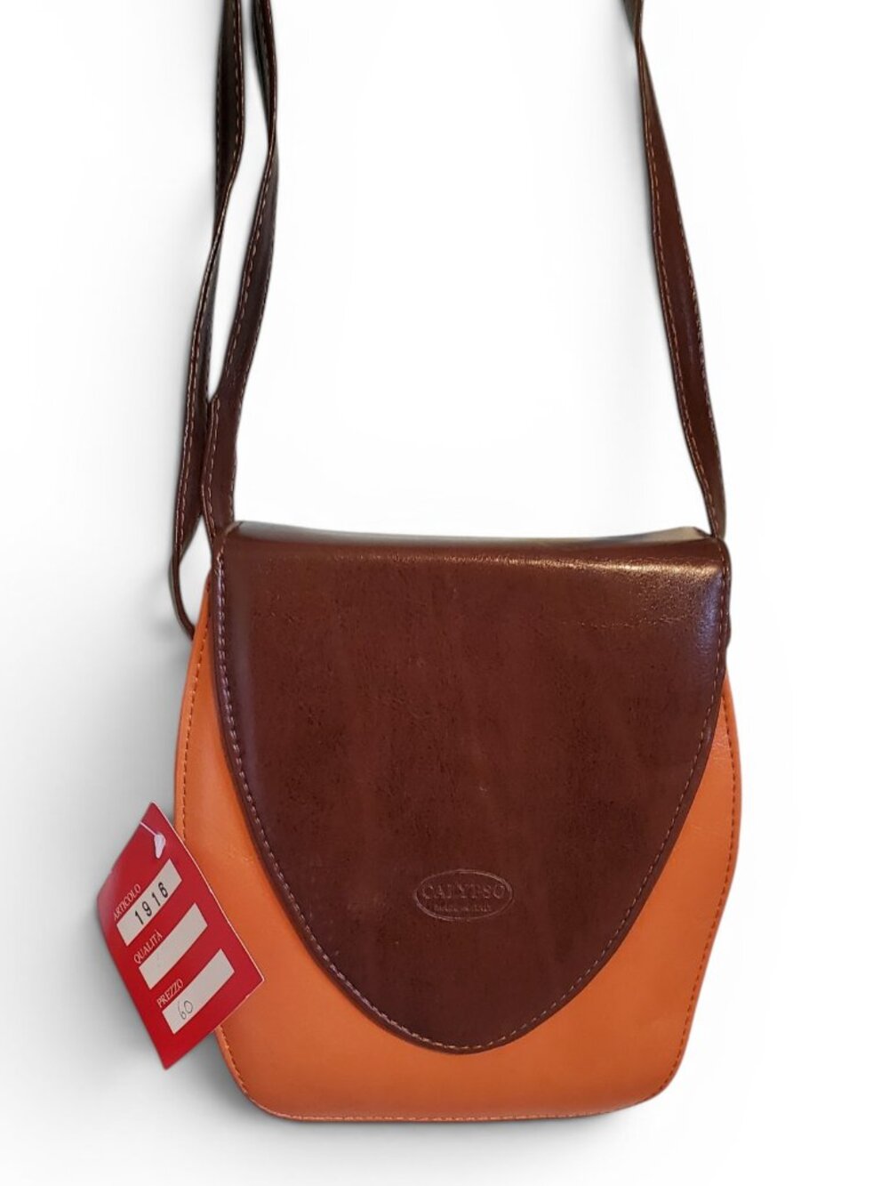 Calypso Orange Brown Square Shoulder Bag NWT